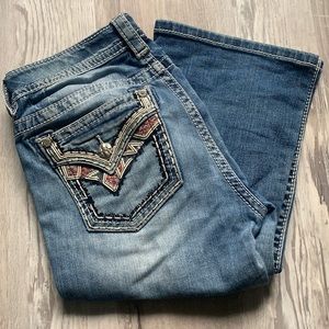 Miss Me Bootcut Jeans Patriotic size 28, inseam- 34